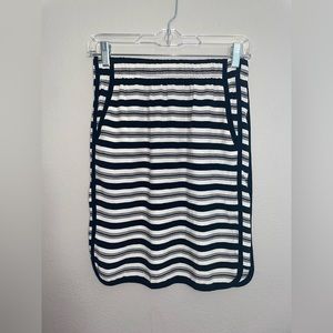 LOFT nwt black and white striped skirt XS petite